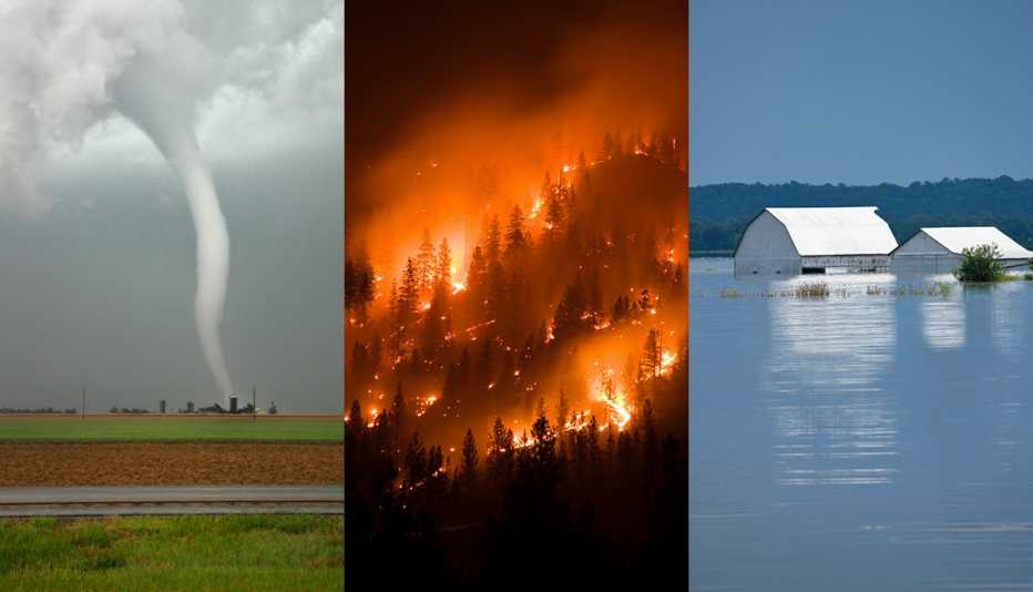 Tornados, incendios forestales e inundaciones