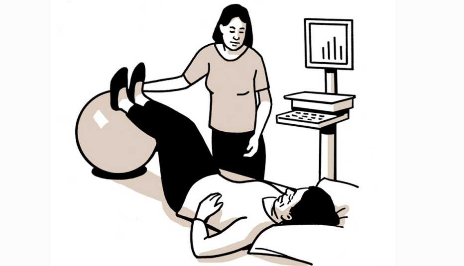 Gráfico de una persona recibiendo terapia física
