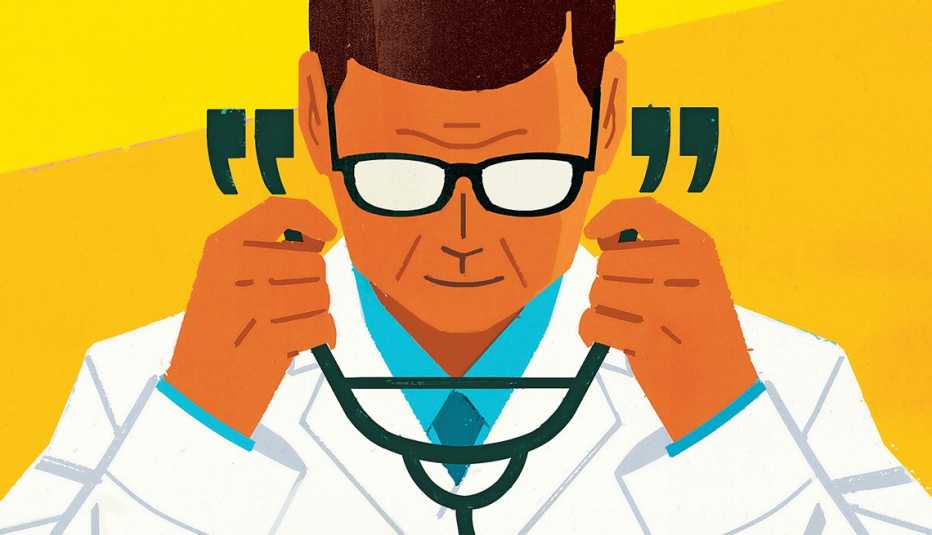 Gráfico de un doctor con un estetoscopio