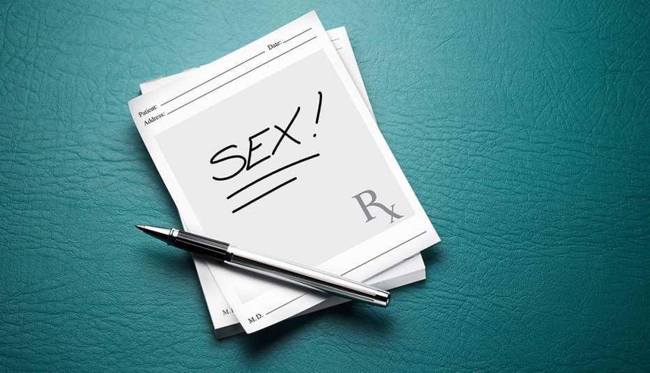 Una receta médica que dice sexo en inglés