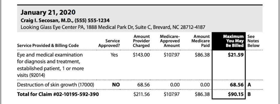 captura de pantalla pagina 3 de un resumen de Medicare parte B