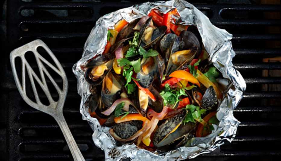 Mejillones a la parrilla
