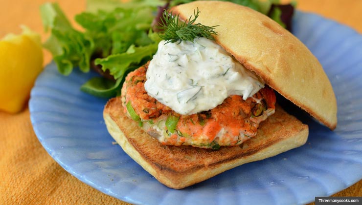 Hamburguesa de salmon