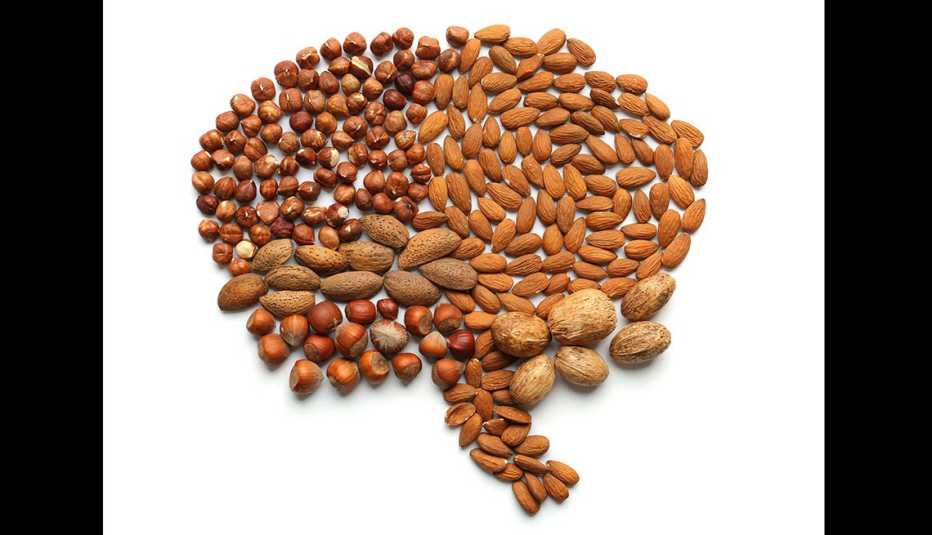 Nueces diferentes forman un cerebro