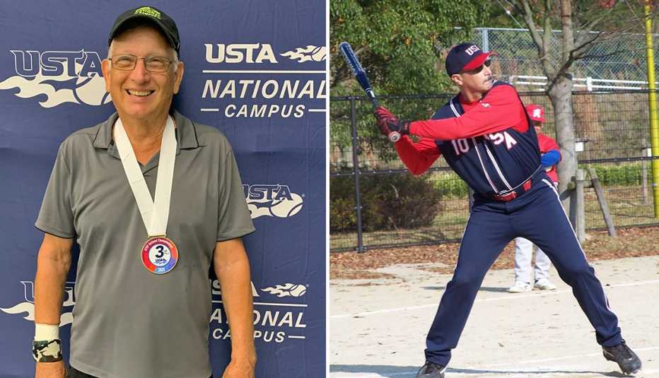 Dos atletas amateurs, Bill Cordes (izquierda) y Terry Hennessey (derecha)