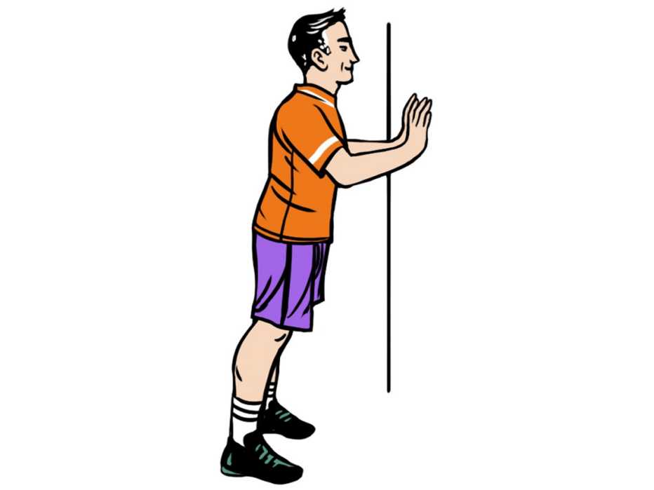 Ilustración de un hombre que hace lagartijas apollado de una pared Ilustración de un hombre que hace lagartijas apollado de una pared