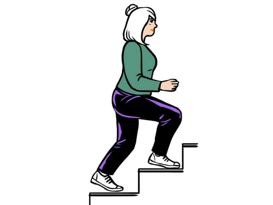 Ilustración de una mujer subiendo unas escaleras Ilustración de una mujer subiendo unas escaleras