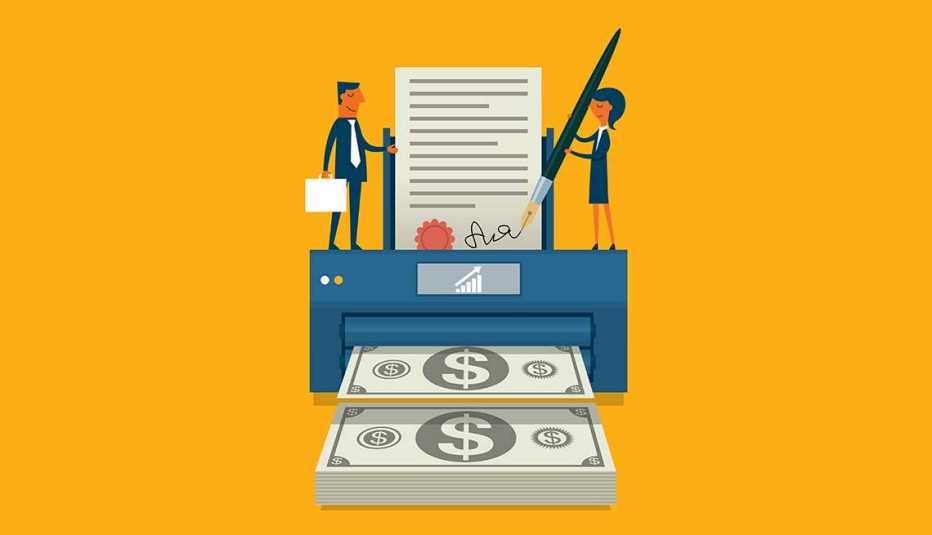 Ilustración de una firma de un contrato salarial