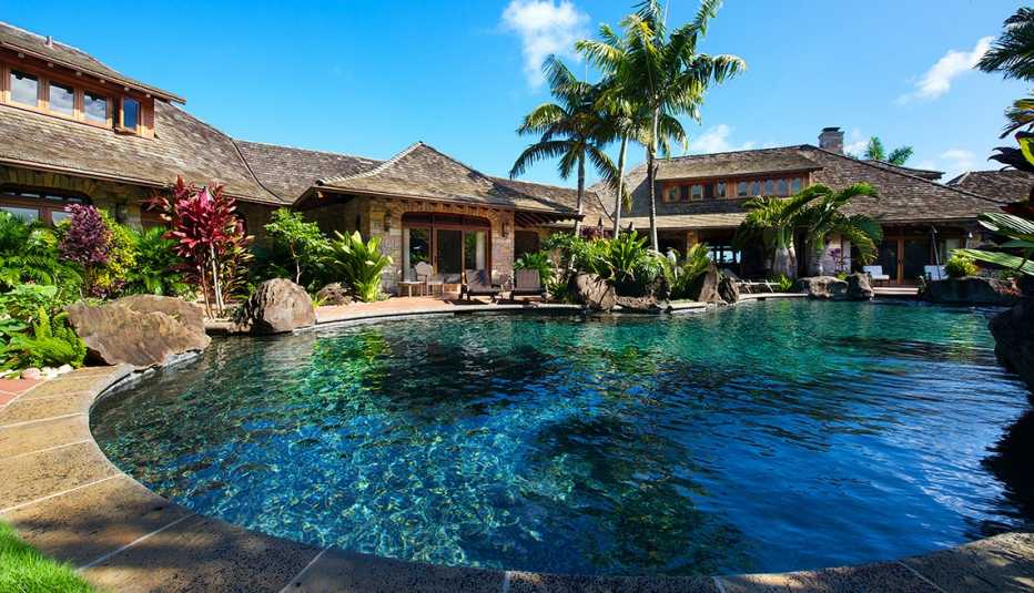 Piscina en casa de alquiler en Hawaii