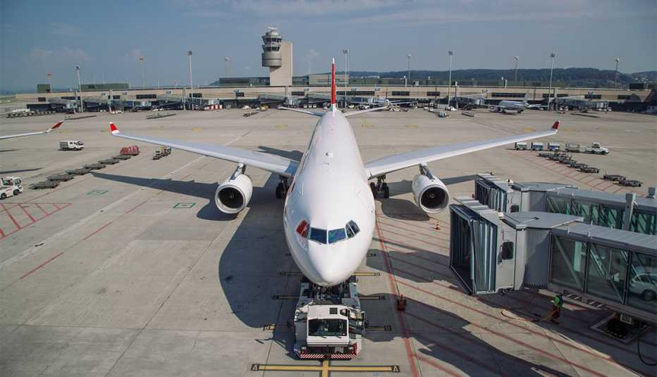 Airplane at airport gate