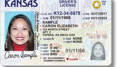 Ejemplo del Real ID en Kansas Ejemplo del Real ID en Kansas