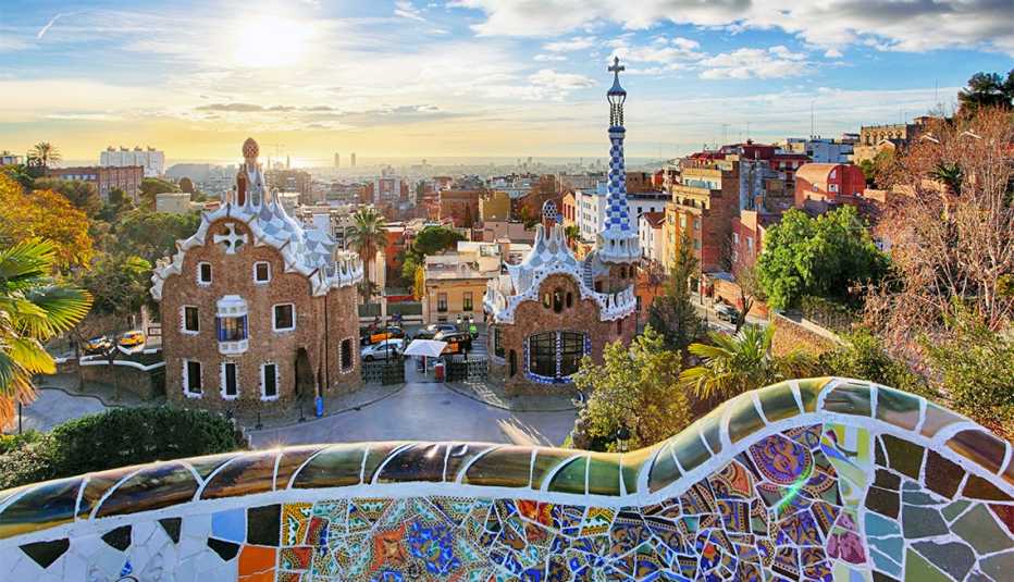 Vista desde Park Guell, en Barcelona España Vista desde Park Guell, en Barcelona España