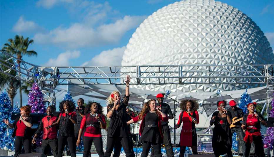 Grupo gospel canta en el Festival Internacional de las Fiestas de Epcot