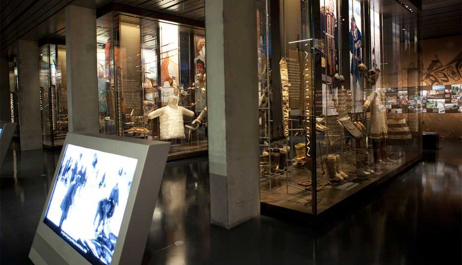 Exhibición dentro del Museo de Anchorage, Alaska