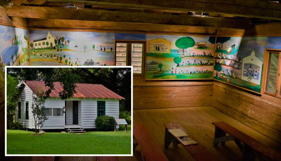 Murales de Clementine Hunter en Africa House