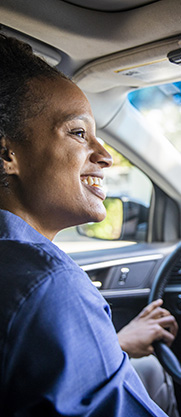 woman driving a car