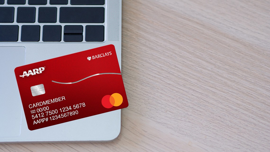 Credit card on laptop