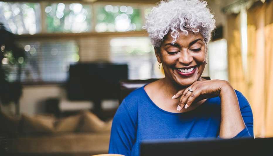 Woman working on computer