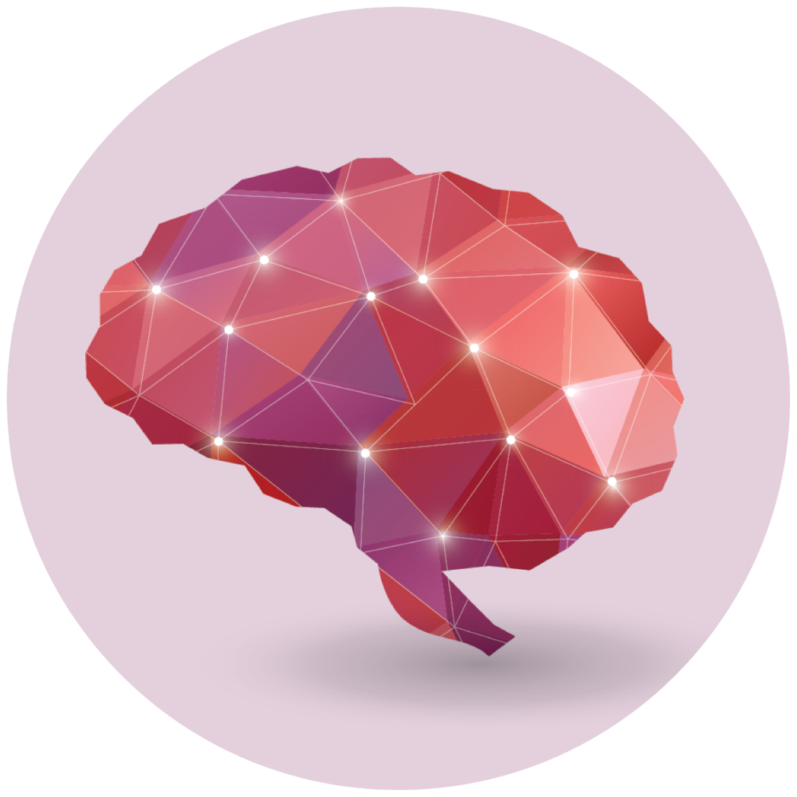 An illustration of a brain palette on a pink background
