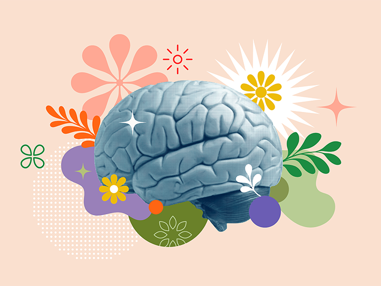 An illustration of a creative mind brain concept