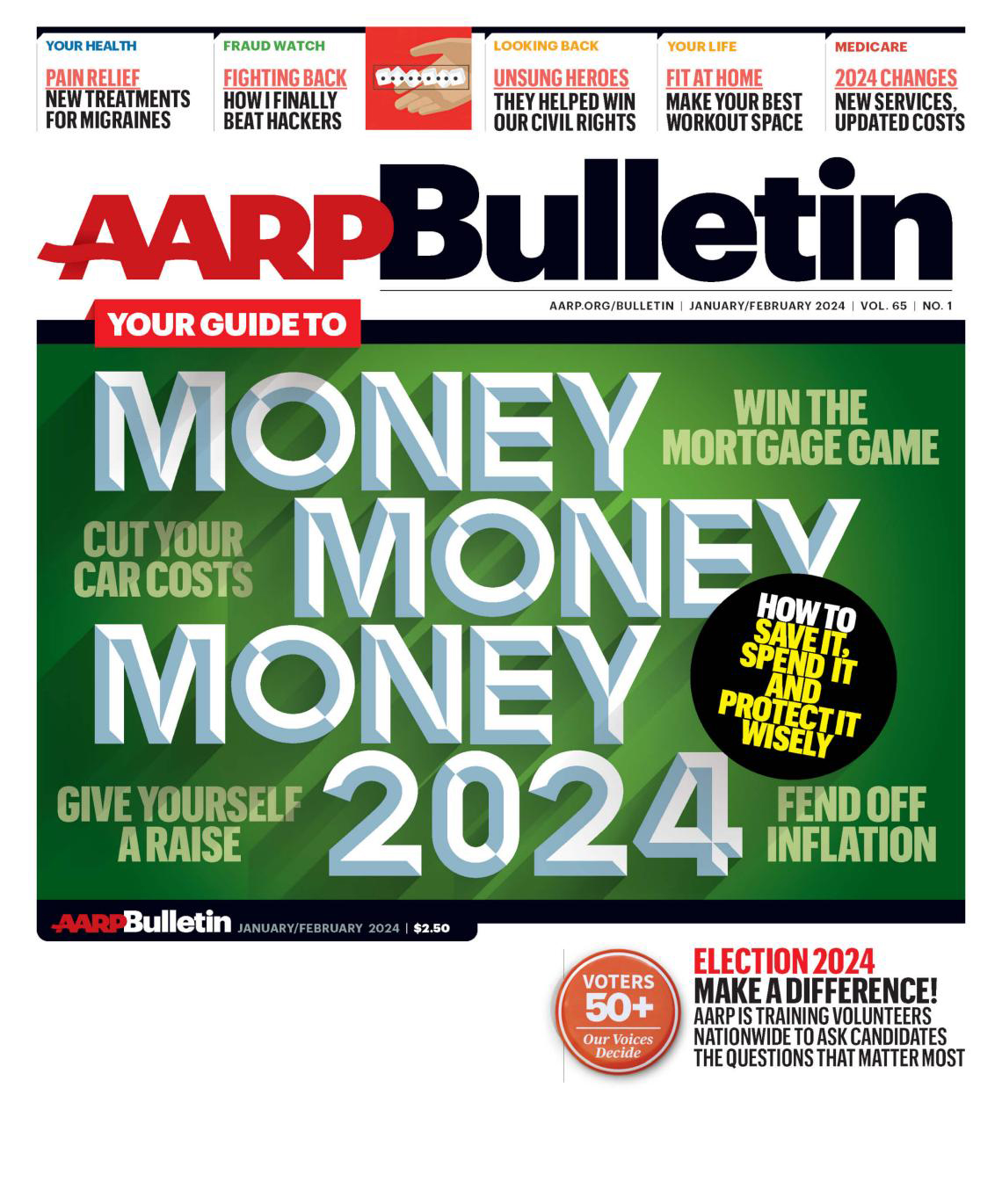 cover of aarp bulletin January/February 2024