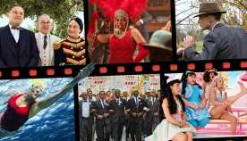 from left to right top to bottom killers of the flower moon then the color purple then oppenheimer then nyad then rustin then barbie