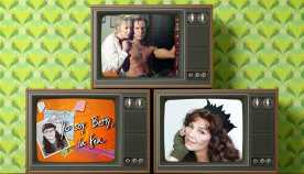 Tres televisores con escena de las telenovelas &ldquo;Yo soy Betty, la fea&rdquo;, &ldquo;Corazón salvaje&rdquo; y  &ldquo;María la del barrio&rdquo;.