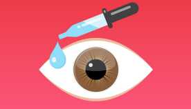 Ilustración de un ojo y un gotero que deja caer una gota Ilustración de un ojo y un gotero que deja caer una gota