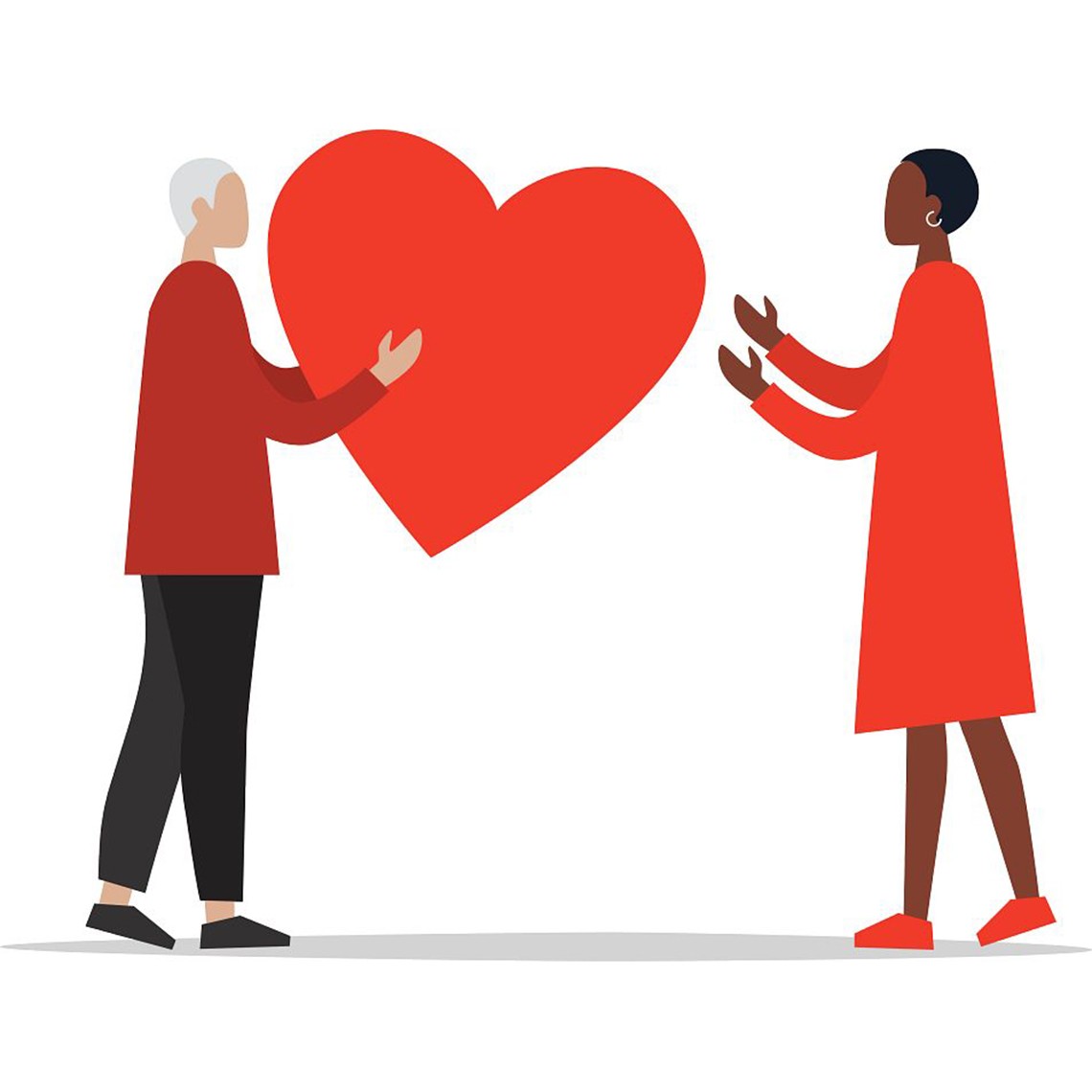 Couple Holding Heart Illustration for Caregiving