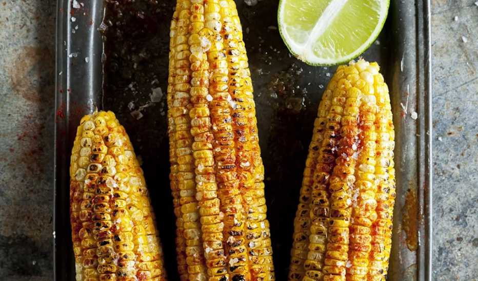A close-up view of corns on cob
