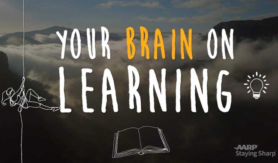 Clouds at the level of mountain peaks with "Your Brain on Learning" text