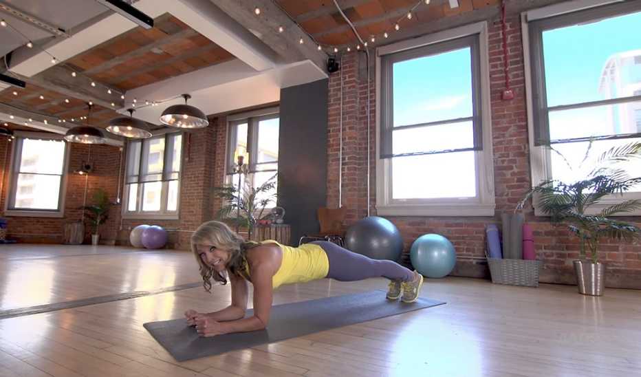 Denise Austin demonstrating a plank