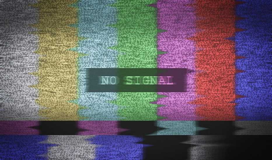 An illustration of a no signal TV test pattern