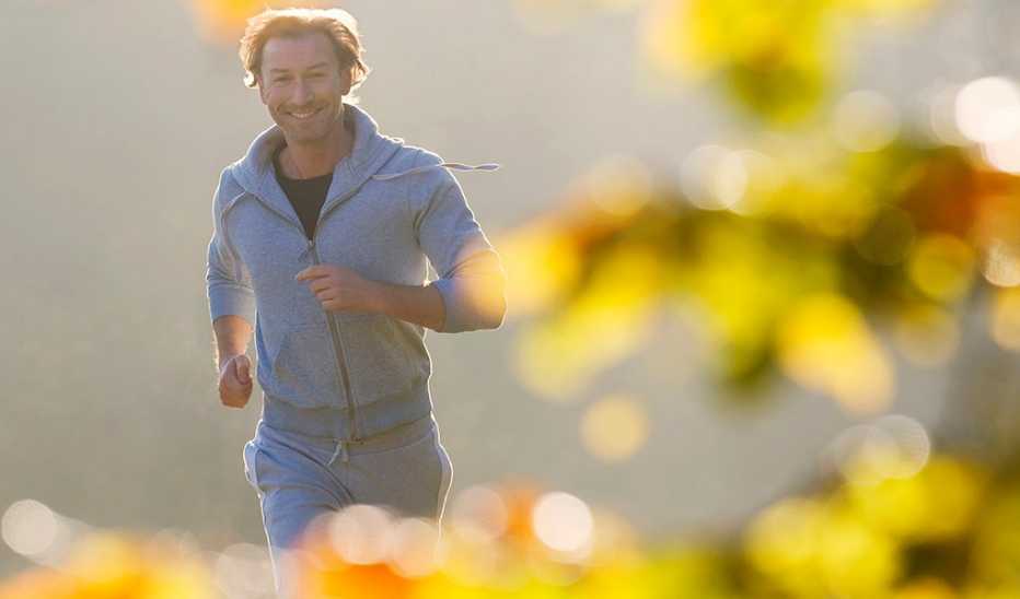 A man jogging outside
