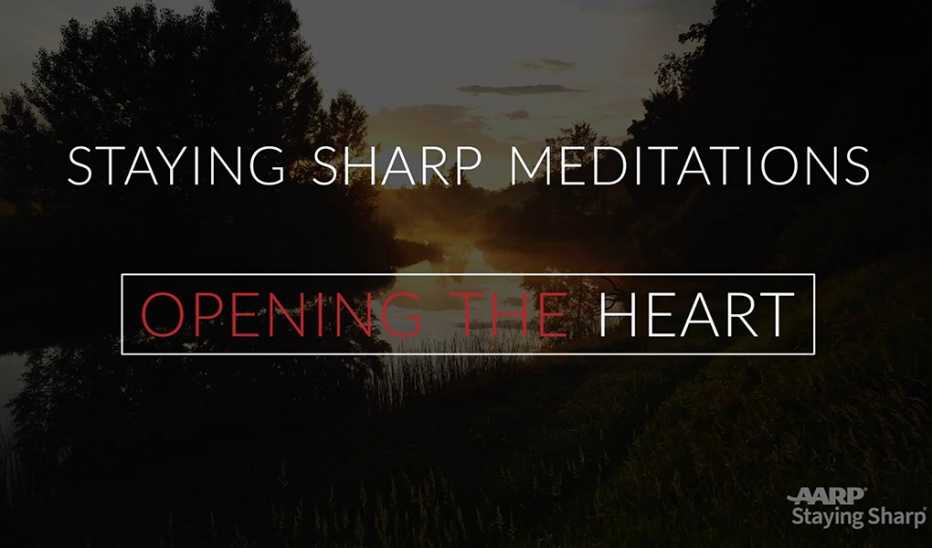 "Opening the Heart" text over top a stream