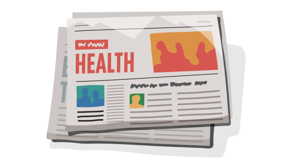 A newspaper with the word "HEALTH" on it as the top headline