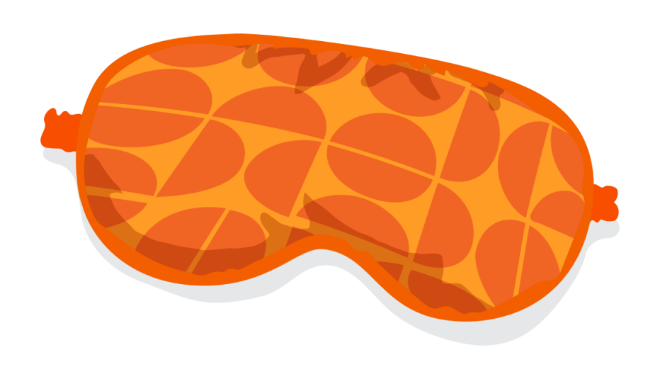 An orange cloth eye mask