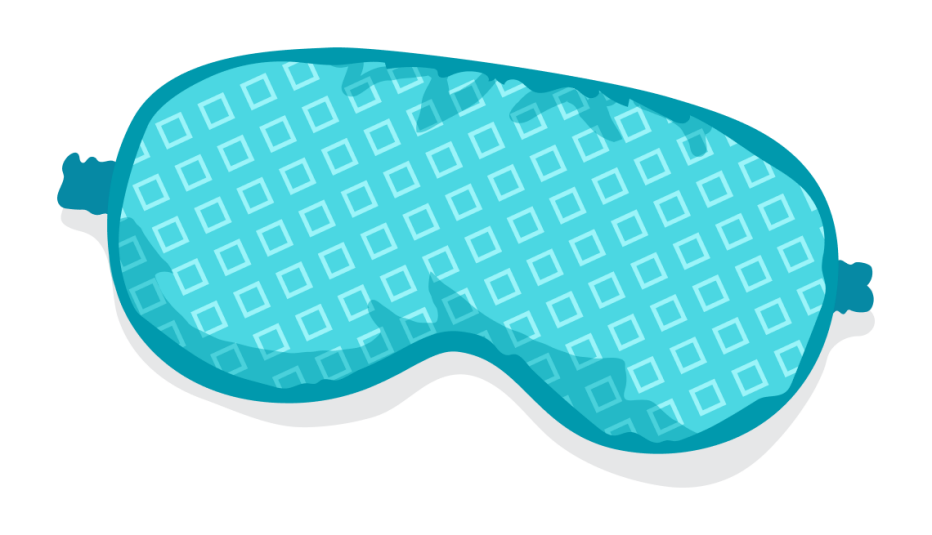An aqua cloth eye mask
