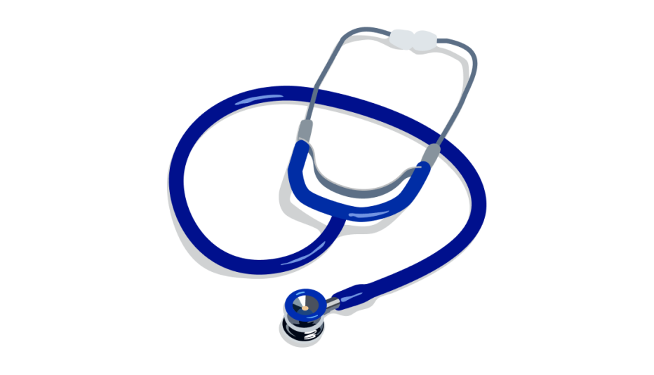A blue stethoscope