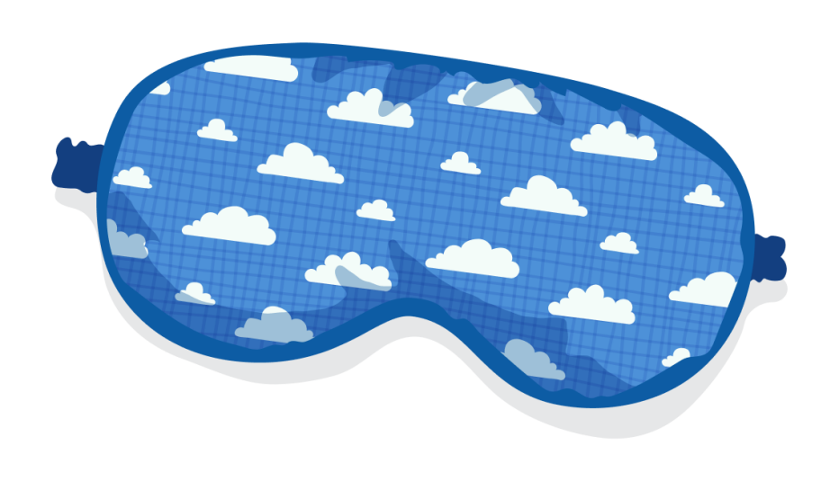 A blue cloth eye mask