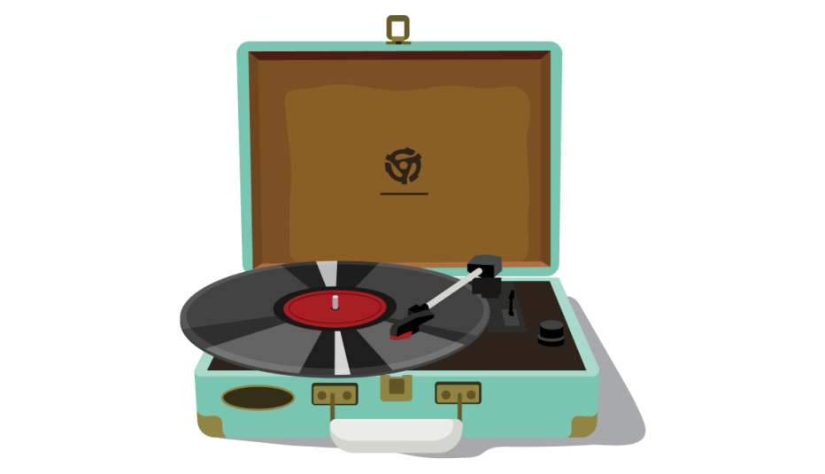 A classic vinyl record player