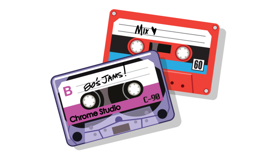 Two cassette tapes with mixed music