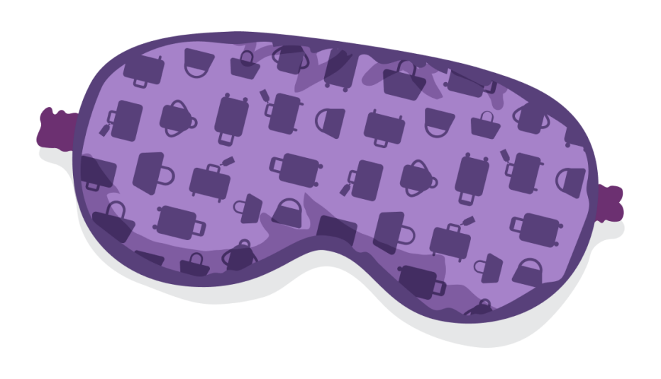 A purple eye mask