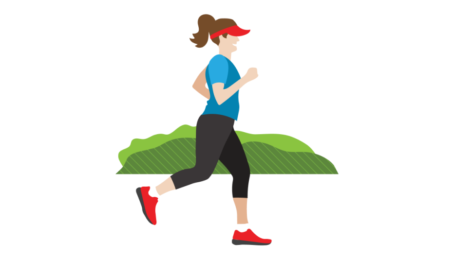 A woman running in a park
