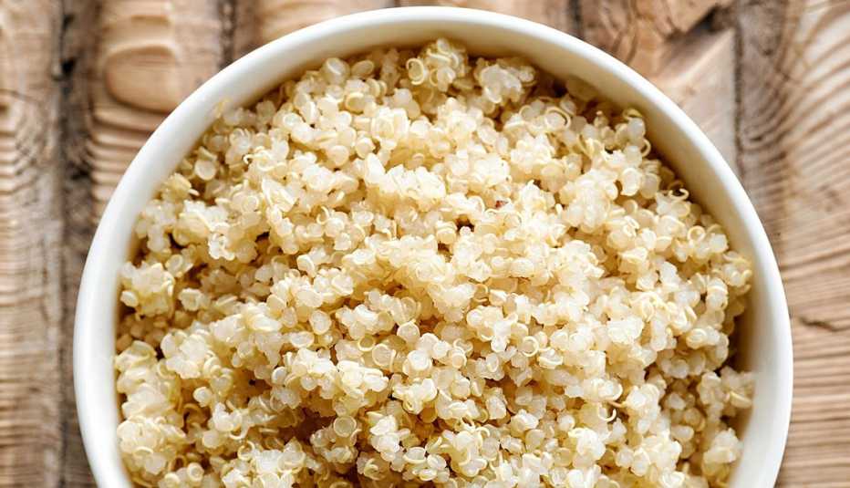 Basic quinoa A close-up view of basic quinoa in a bowl