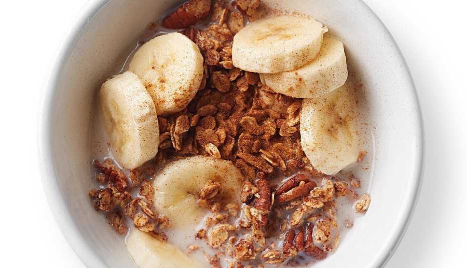 Maple granola A close-up view of maple granola in a bowl