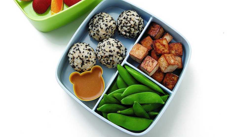 A close-up view of soy-lime roasted tofu