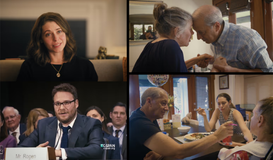 Still images from Seth Rogen and Lauren Miller Rogen's documentary "Taking Care"