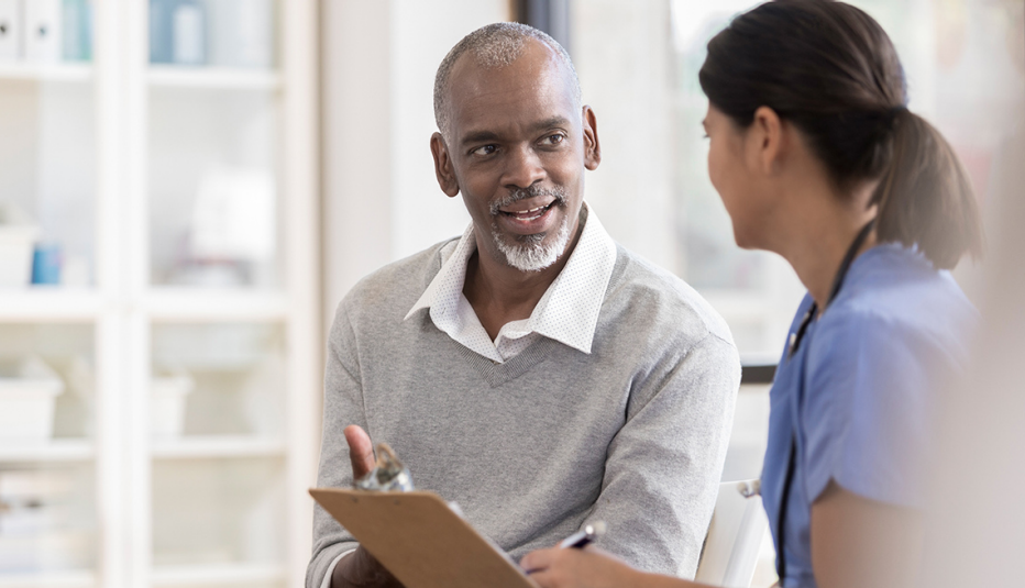 A doctor and patient having a conversation