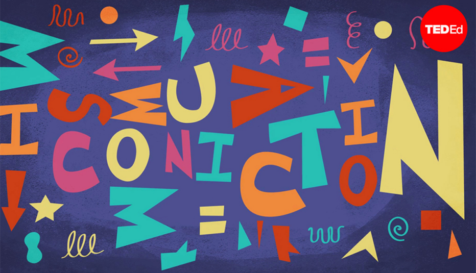 An illustration of jumbled letters